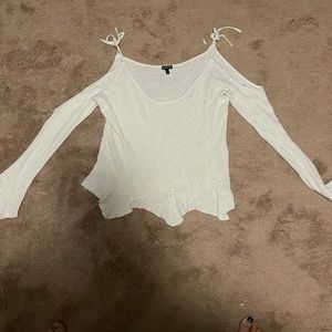 White Express Open Shoulder Sweater Size L